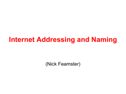 Internet Naming and Addressing