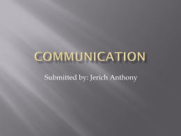 COMMunication - Jerich Anthony