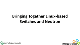 Why Linux-Based Switches?