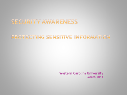 Security Awareness Section - Western Carolina University