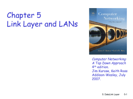 Chapter 5 Data Link Layer and MAC protocols