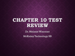 Chapter 10 Test Review 401