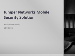 Juniper Networks Mobile Security Solution
