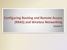 Configuring Routing and Remote Access -RRAS