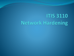 ITIS 3110 Network Hardening Firewalls