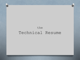 the Technical Resume