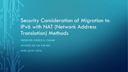 Security Consideration of Migration to IPv6 with Nat(network