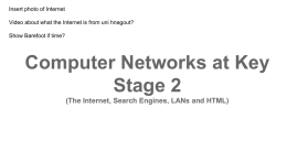 Computer Networks at Key Stage 2 (The Internet, HTML, Search