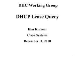 What is DHCP Lease Query?