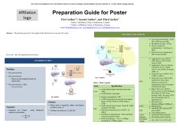 Preparation Guide for Poster First Author 1,2 , Second