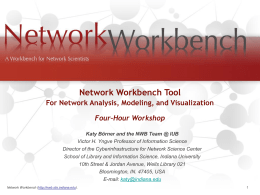 (NWB) Tool - Cyberinfrastructure for Network Science Center