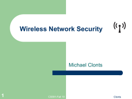 Wireless Network Security, by Michael Clonts