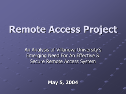 Remote Access Project - Villanova University