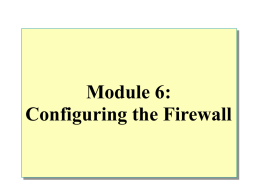 Module 6: Configuring the Firewall