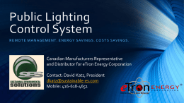 Etron Energy External Lighting Control System