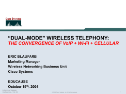 dual-mode” wireless telephony