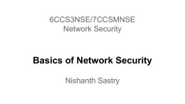 Basics of Network Security