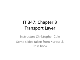 IT 347: Chapter 3 Transport Layer