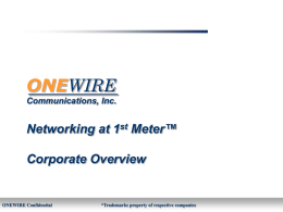 ONEWIRE Network Interface - Gonzaga University Student Web