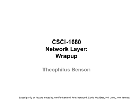 Network Layer Wrap-up - Duke Computer Science
