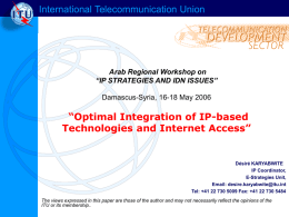 IP STRATEGIES AND IDN ISSUES - ITU