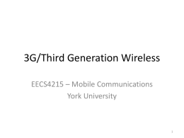 3G / Third generation wireless