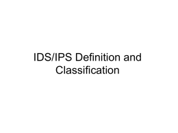 IDS definition and classification