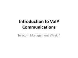 Introduction to VoIP Communications