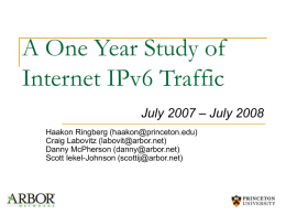 A One Year Study of Internet IPV6 Traffic