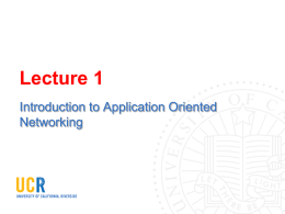 Introduction to Application Oriented Networks.