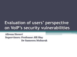 Evaluation of VoIP security vulnerabilities