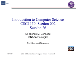 Introduction to Computer Science CS50 Section 001 Session 26