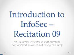 IntroInfoSec * Exercise 2 - Cs Team Site | courses.cs.tau.ac.il