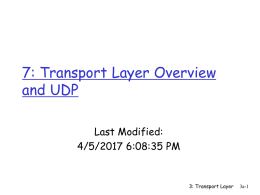 6: Transport Layer Overview