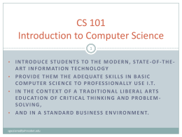 CS 110 Microcomputer Applications