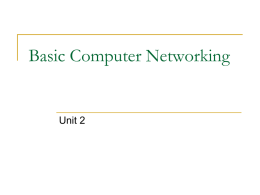 Unit One – Computer Networks