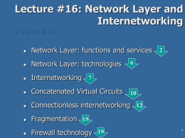 16. Network Layer and Internetworking