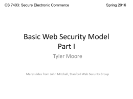 Basic Web Security Model Part I