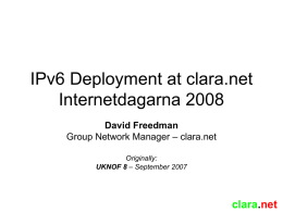 IPv6 Deployment at clara.net