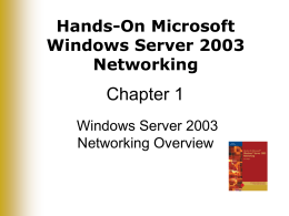 Windows Server 2003 Network Architecture