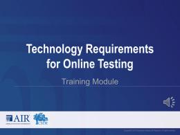 Technology Requirements for Online Testing Module