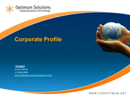 Corporate Profile - Optimum Solutions
