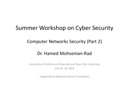 Mohsenian-Rad: Network Security: Part 2