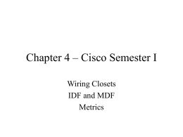 Chapter 8 – Cisco Semester I