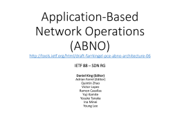 Application-Based Network Operations