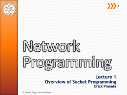 Overview of Socket Programming - Sekolah Tinggi Teknik Surabaya