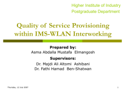 Quality of Service Provisioning within IMS