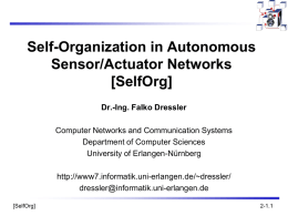 PPTX - Self-Organization in Sensor and Actor Networks