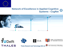 Thales Research and Technology and CogNet?