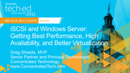WSV302: iSCSI and Windows Server:Getting Best Performance